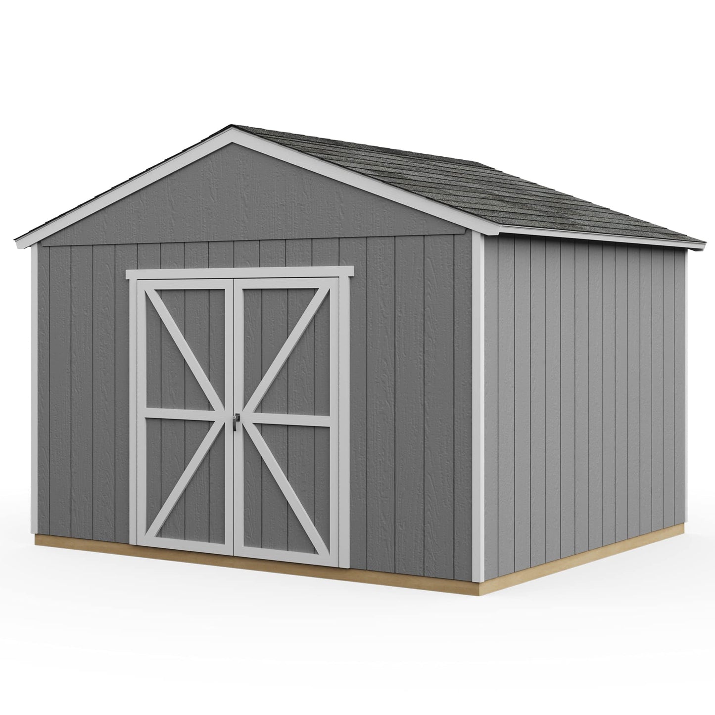 Handy Home Products Astoria Abri de rangement en bois à faire soi-même 12 x 12 cm Marron sans sol