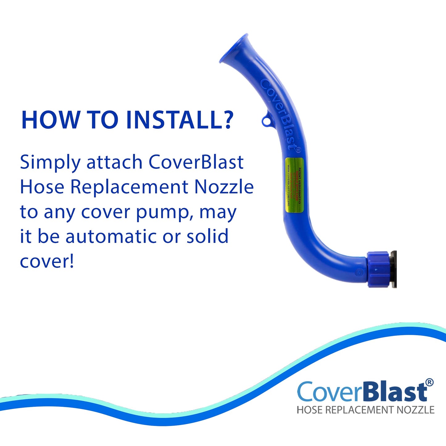 CoverBlast Pool Cover Pump Accessory - Easy-to-Install Hose Replacement Nozzle for Pool Pump 1 Pack Original version