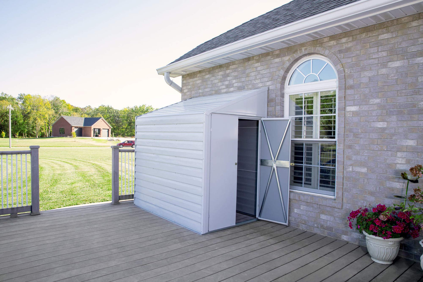 Arrow Shed YS47-A Hangar de rangement compact en acier galvanisé avec toit en pente, 4' x 7' 4' x 7'