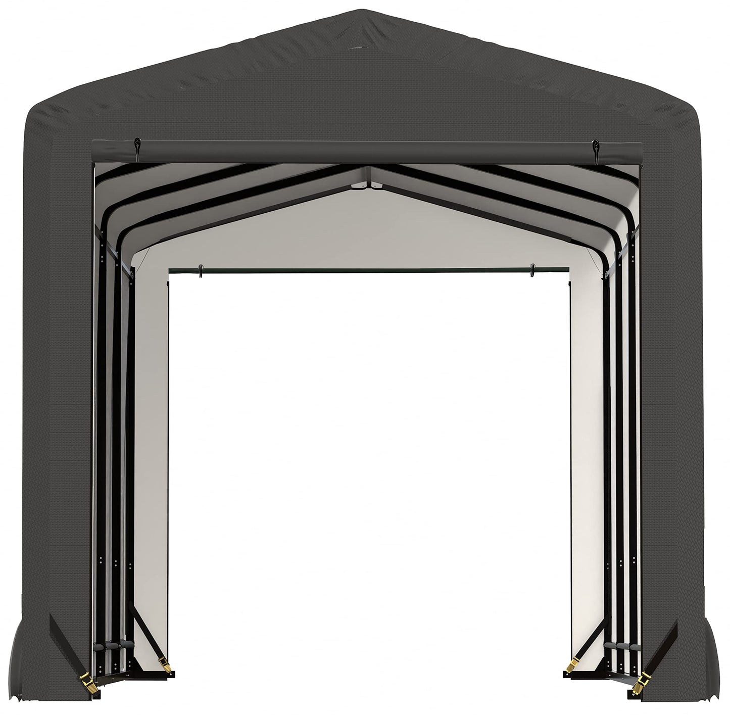 ShelterLogic ShelterTube Garage & Storage Shelter, 10' x 23' x 10' Heavy-Duty Steel Frame Wind and Snow-Load Rated Enclosure, Gray 10' x 23' x 10'