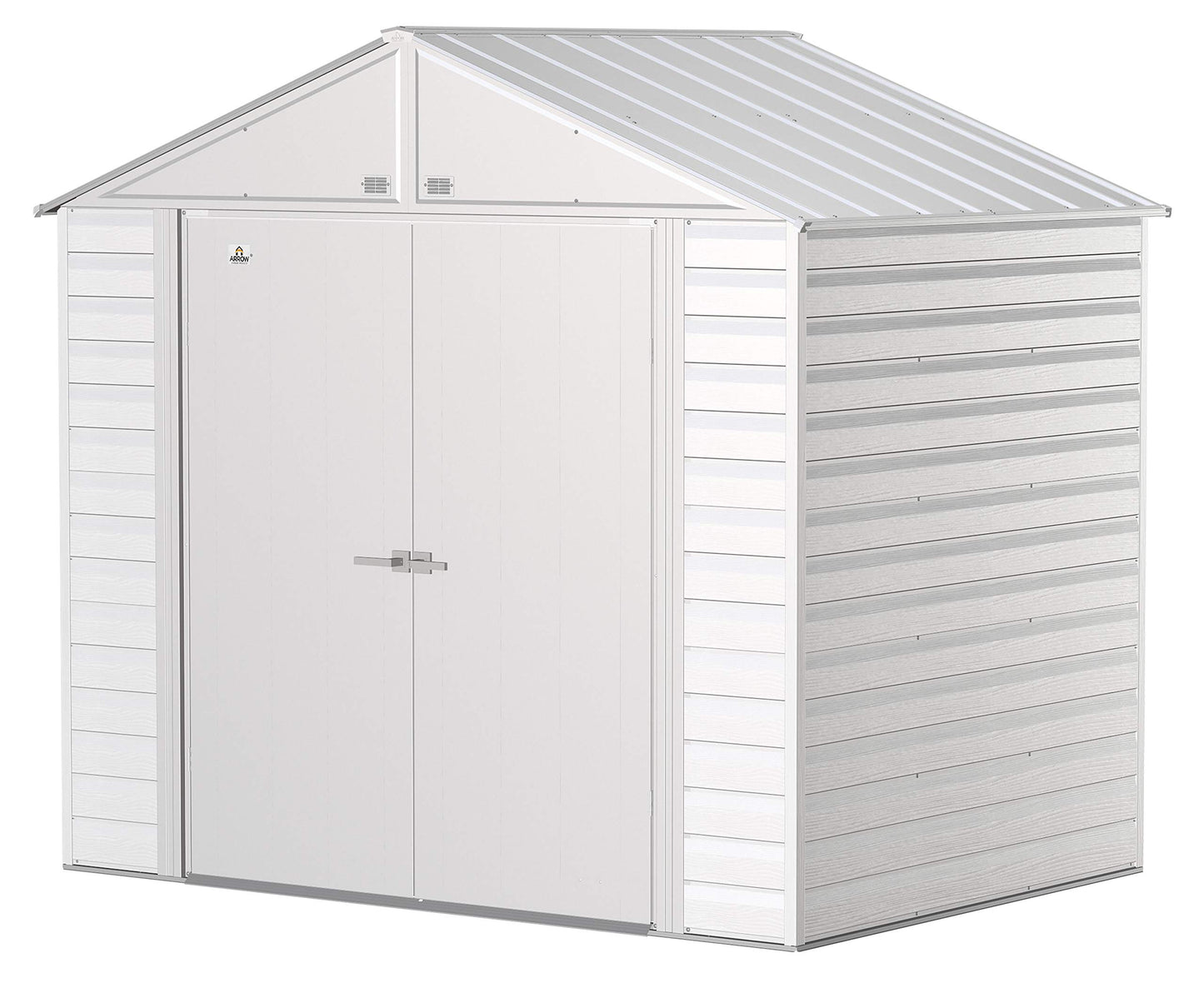 Arrow Shed Select 8' x 6' Outdoor Lockable Steel Storage Shed Building, Flute Grey