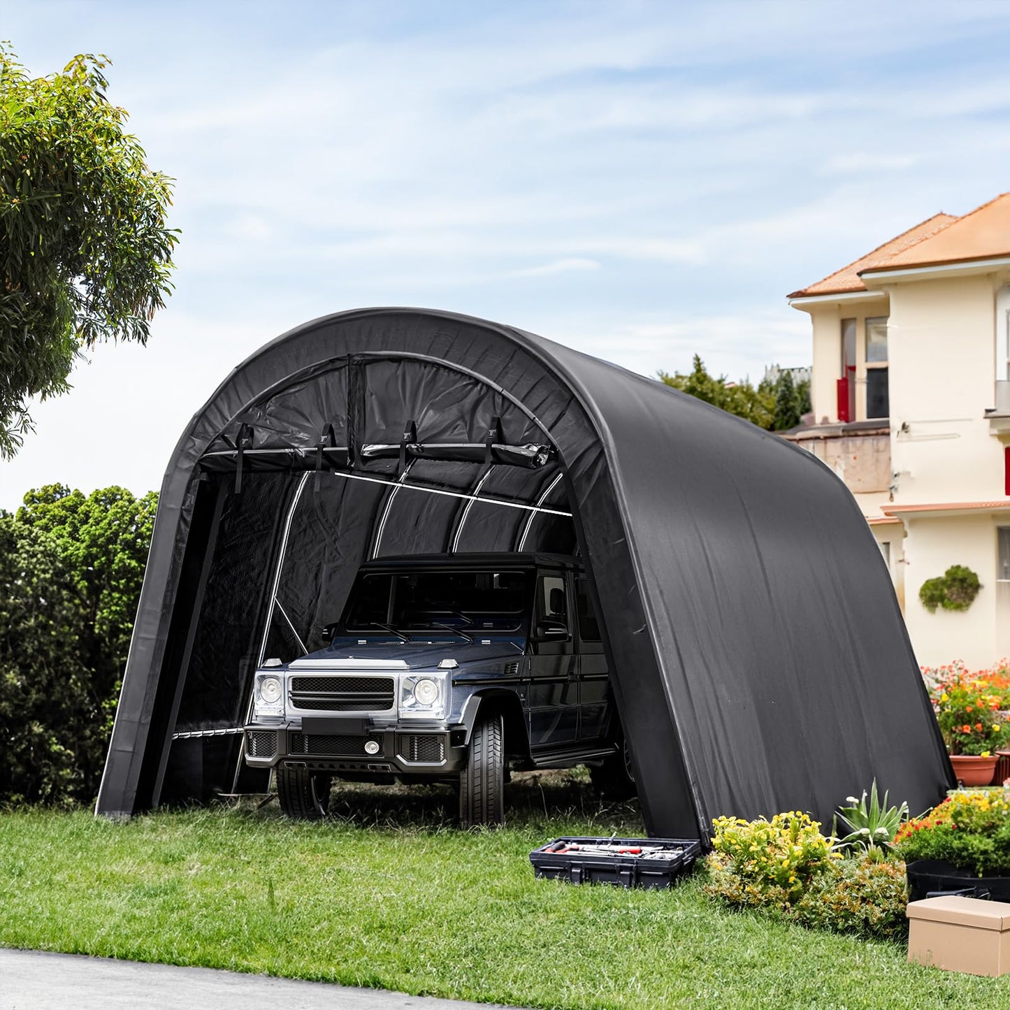 UDPATIO 12 x 20 ft Carport, Heavy Duty Shelter, Outdoor Portable Storage Tent with Sunshade Waterproof Thick Canopy Cover 12x20 FT