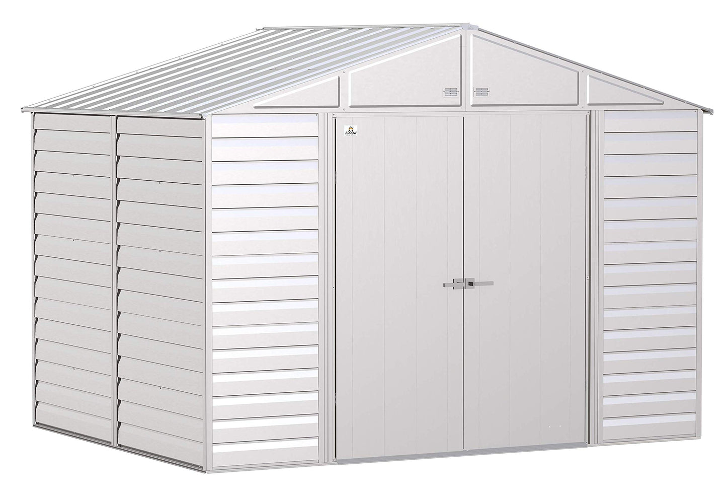 Arrow Shed Select Hangar de rangement extérieur verrouillable en acier, 10' x 8', gris flûte