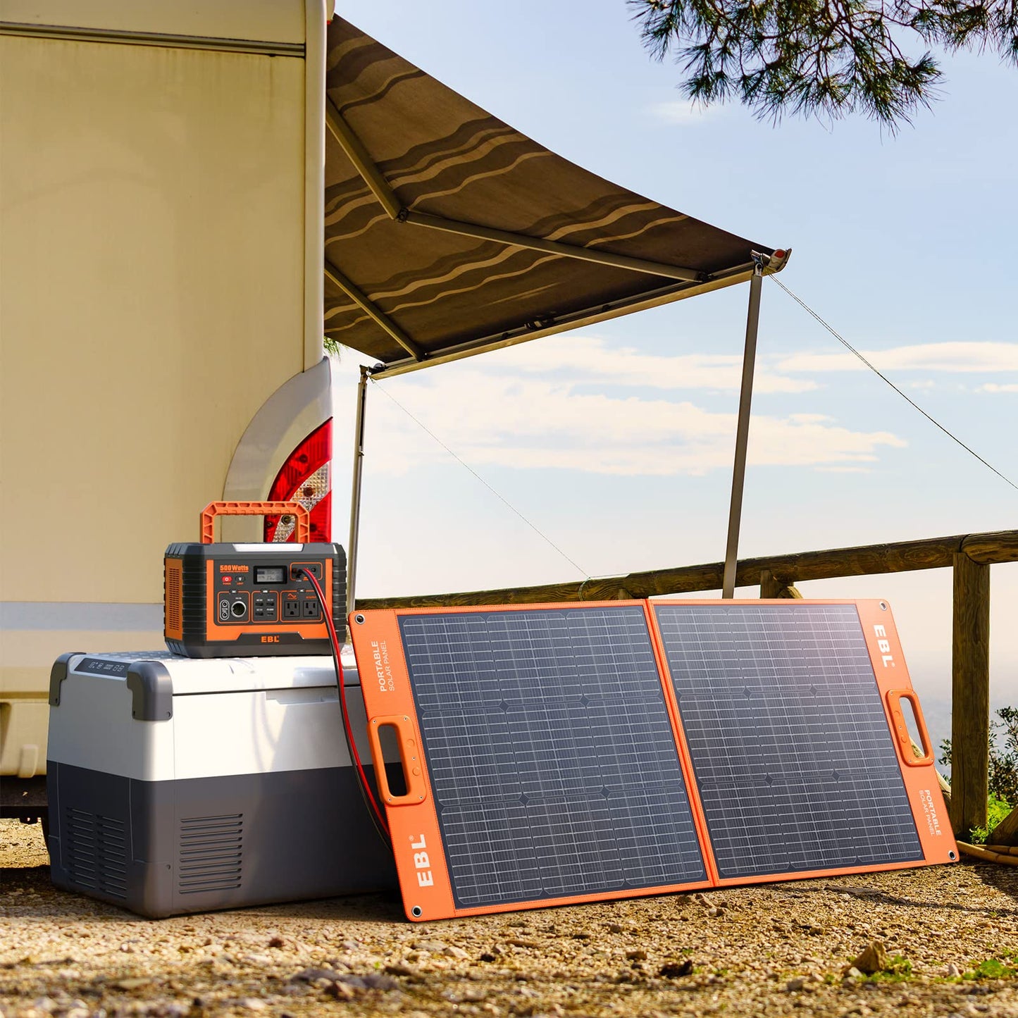 EBL 500W Solar Generator, Portable Power Station 500 (Surge 1000W), 519.4Wh Backup Lithium Battery for Outdoor Home Emergency