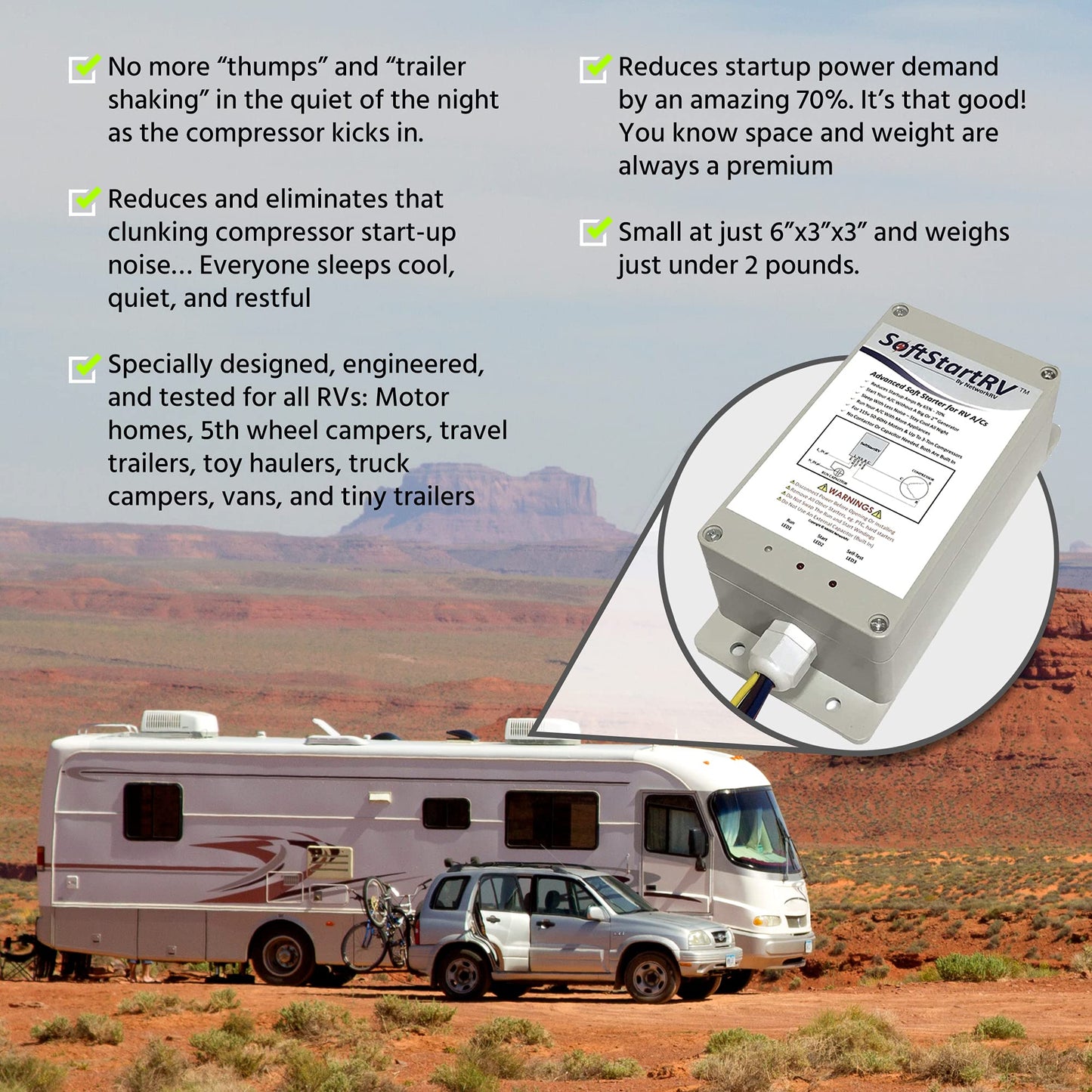 SoftStartRV Air Conditioning Soft Start Kit RV A/C Starter Unit - NetworkRV 1 Pack