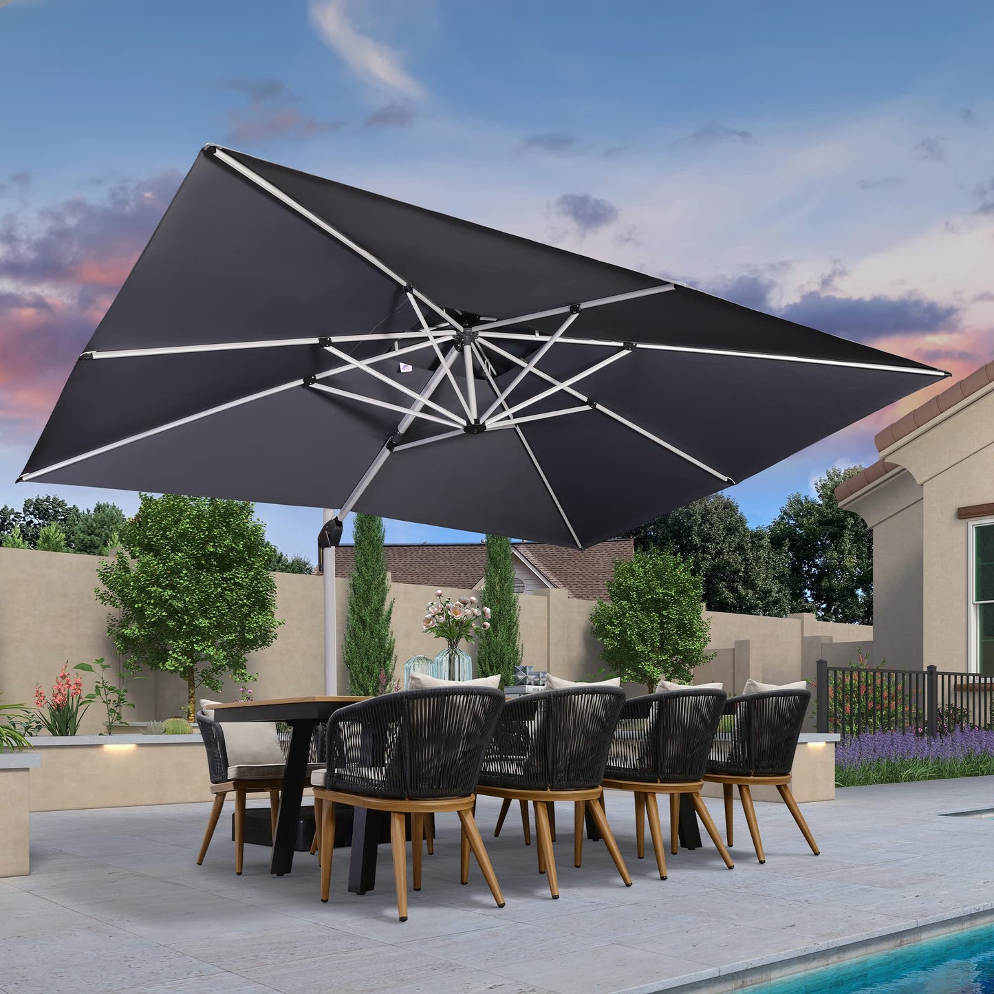 Patio Umbrella Outdoor Rectangle 10' X 13