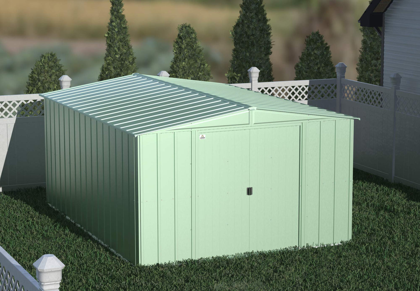 Arrow Shed Classic 10' x 14' Outdoor Padlockable Steel Storage Shed Building Sage Green 10' x 14'