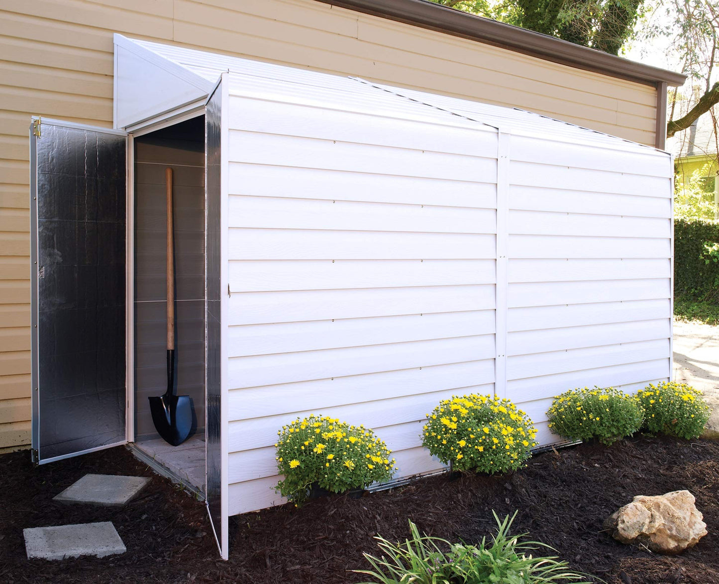 Arrow Shed Yardsaver Hangar de rangement compact en acier galvanisé avec toit en appentis, 4' x 10' 4' x 10'