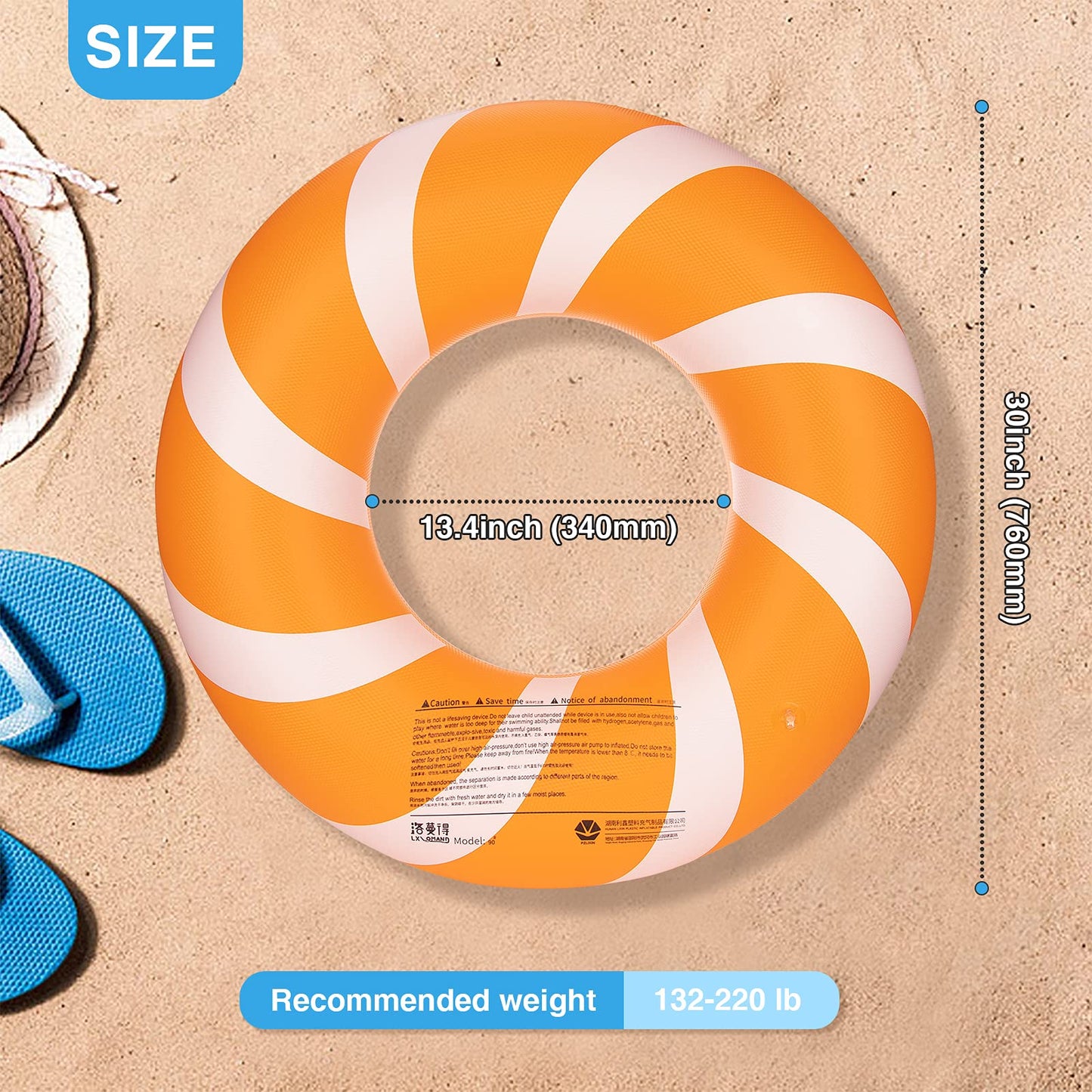 Bestrip Pool Floats Adult Size for Kids Age 8-12 Adults Inflatable Floats Swimming Ring Toys Beach Pool Party Lake Use 1PCS-Yellow