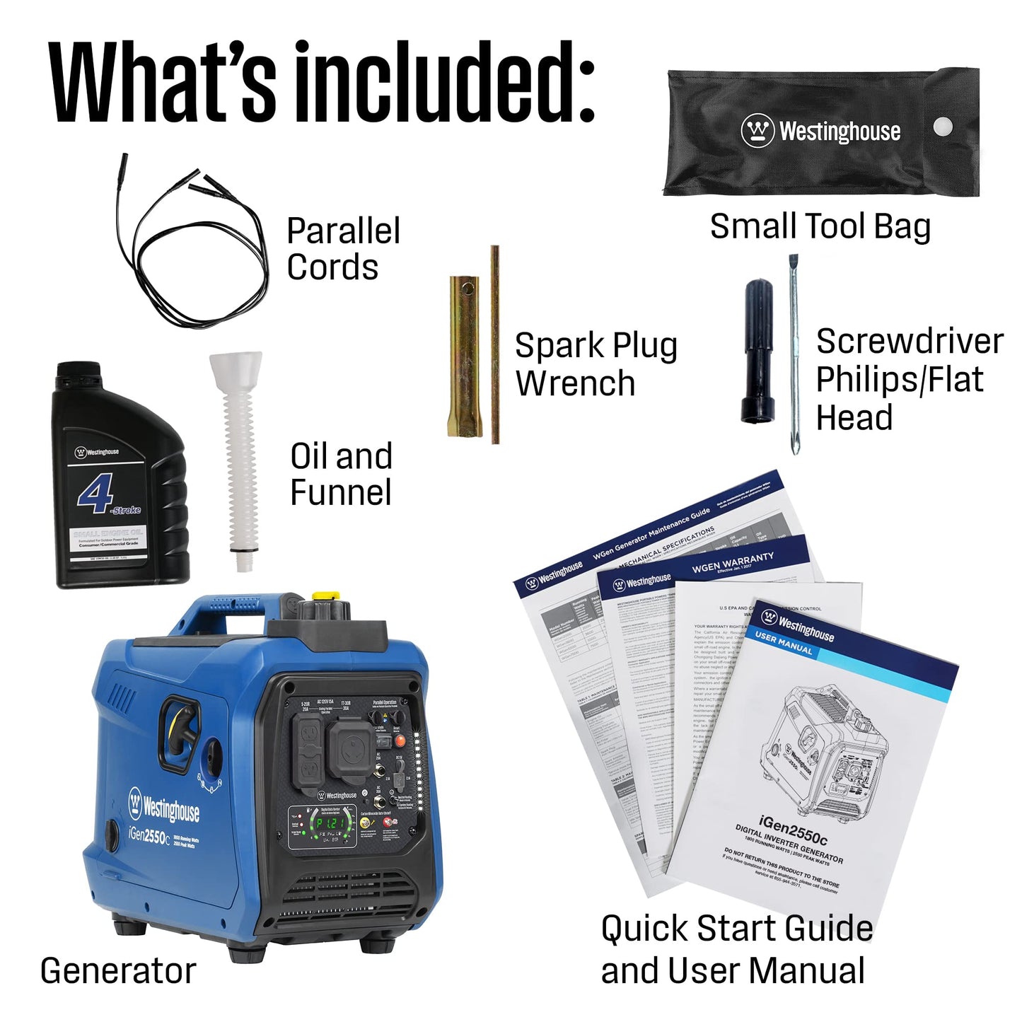 Westinghouse 2550 Peak Watt Super Quiet & Lightweight Portable Inverter Generator