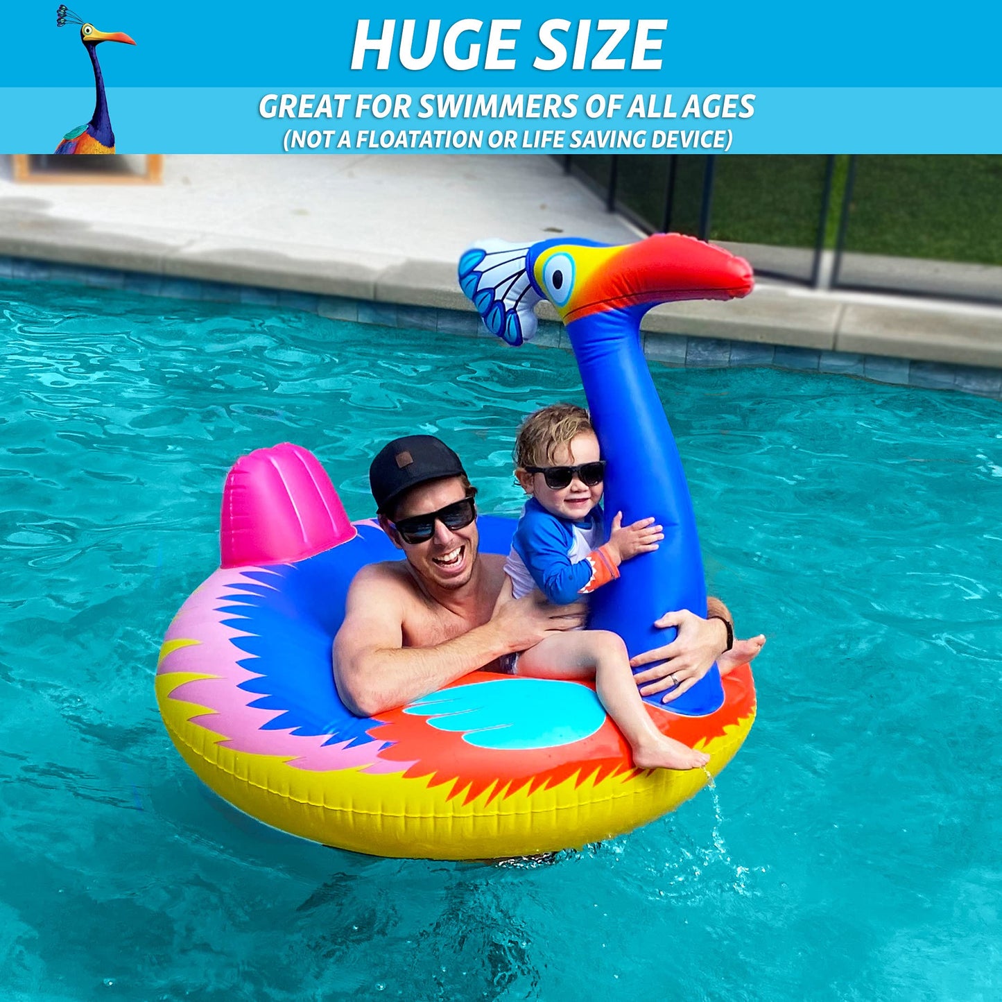 Disney Pool Float Party Tube by GoFloats - Choose Between Mickey and Friends, Monster's Inc, Finding Nemo, Lilo and Stitch, UP and Wall-E Kevin