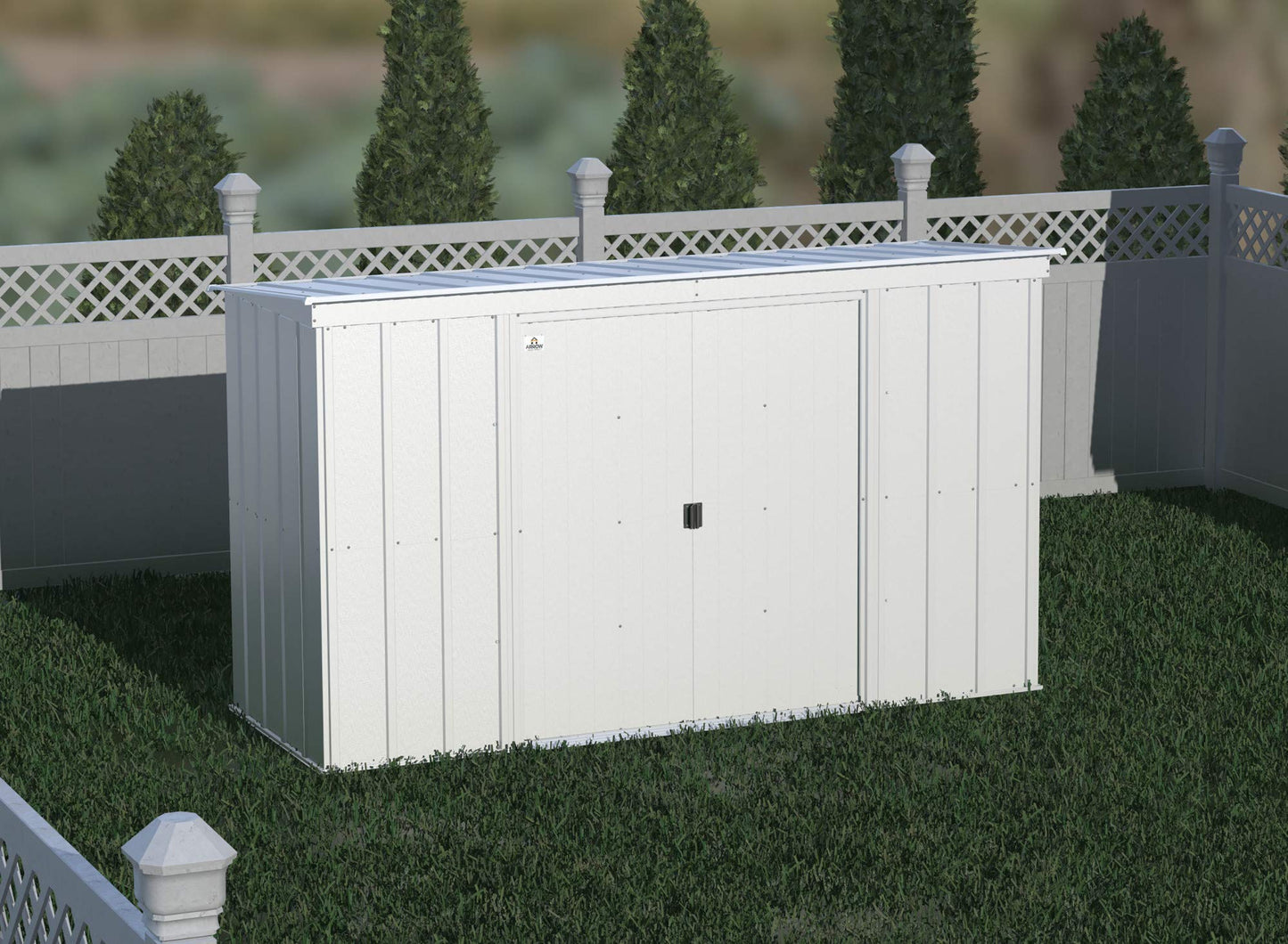 Arrow Shed Classic 10' x 4' Abri de rangement extérieur cadenassable en acier, gris flûte 10' x 4'