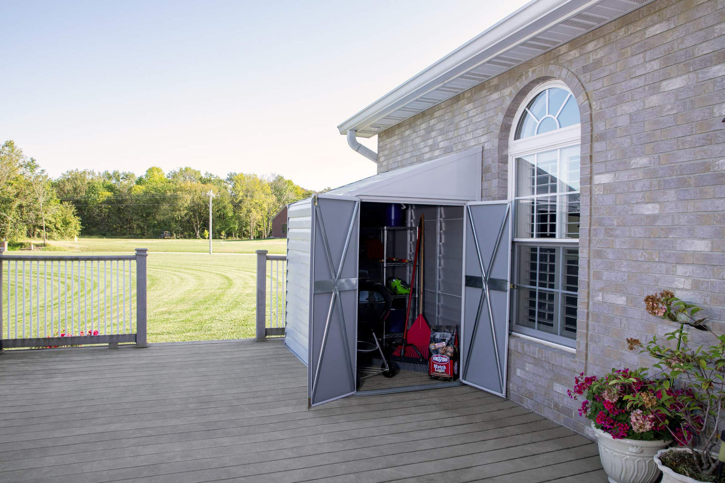 Arrow Shed YS47-A Hangar de rangement compact en acier galvanisé avec toit en pente, 4' x 7' 4' x 7'