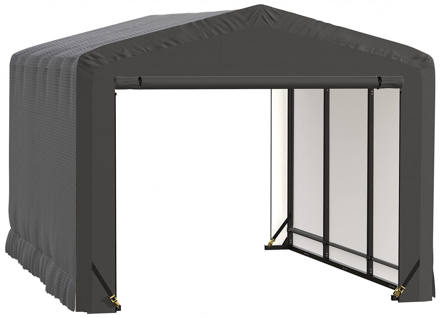 ShelterLogic ShelterTube Garage & Storage Shelter, 10' x 14' x 8' Heavy-Duty Steel Frame Wind and Snow-Load Rated Enclosure, Gray 10' x 14' x 8'