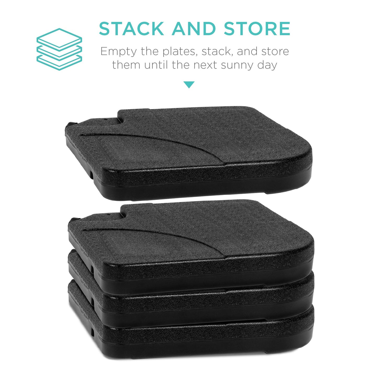 Best Choice Products 4-Piece 155lb Capacity Heavy-Duty Cantilever Offset Patio Umbrella Stand-Black