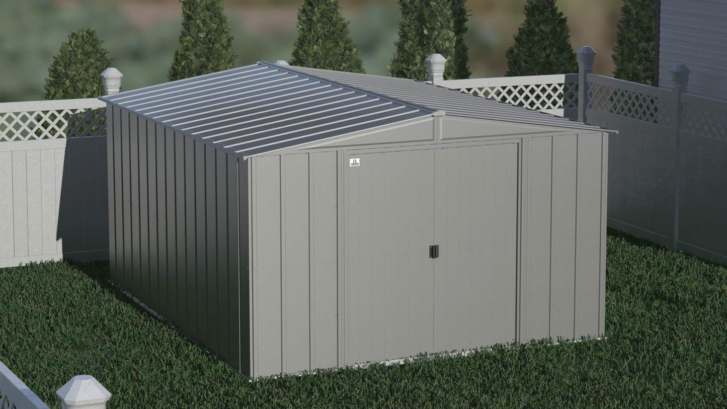 Arrow Shed Classic 10' x 12' Hangar de rangement extérieur cadenassable en acier, charbon de bois 10' x 12'