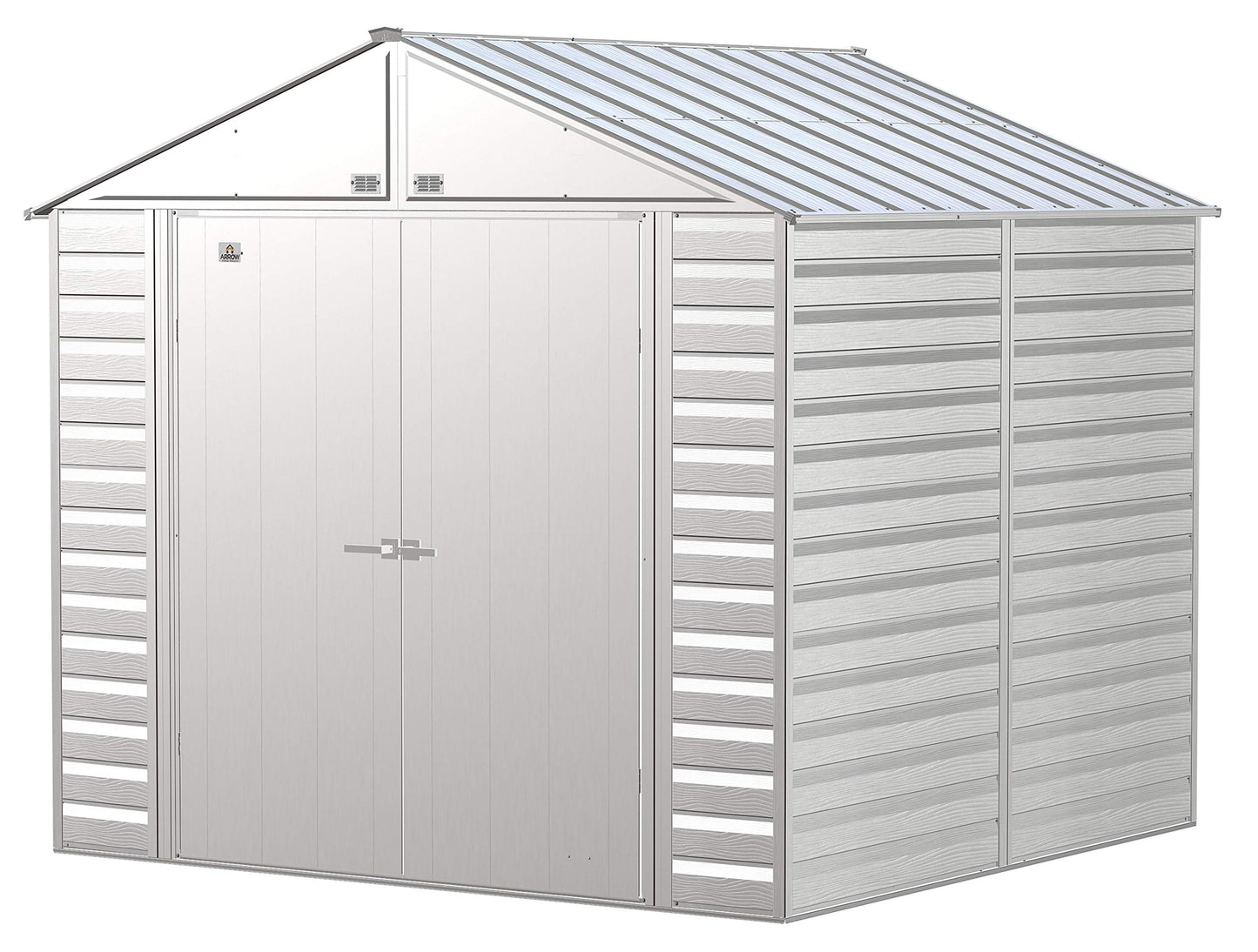 Arrow Shed Select Hangar de rangement extérieur verrouillable en acier, 8' x 8', gris flûte