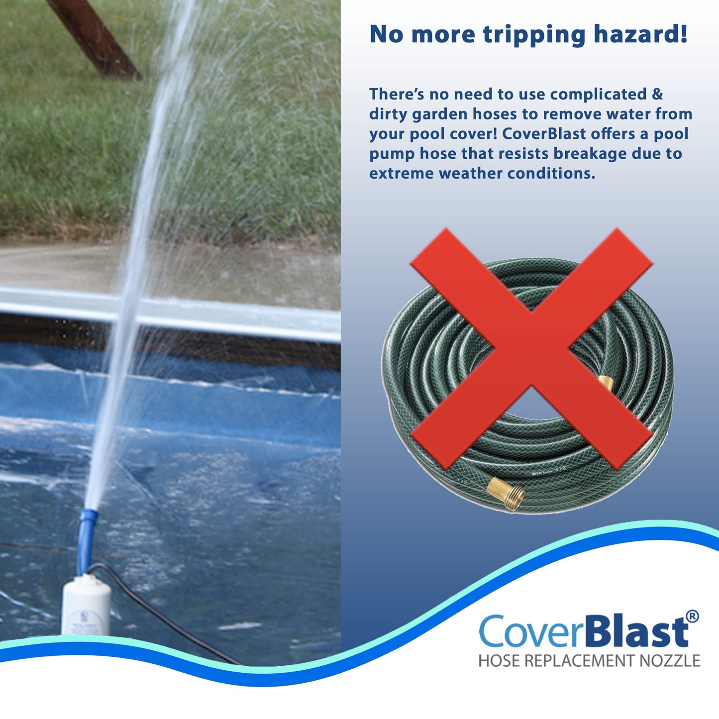 CoverBlast Pool Cover Pump Accessory - Easy-to-Install Hose Replacement Nozzle for Pool Pump 1 Pack Original version