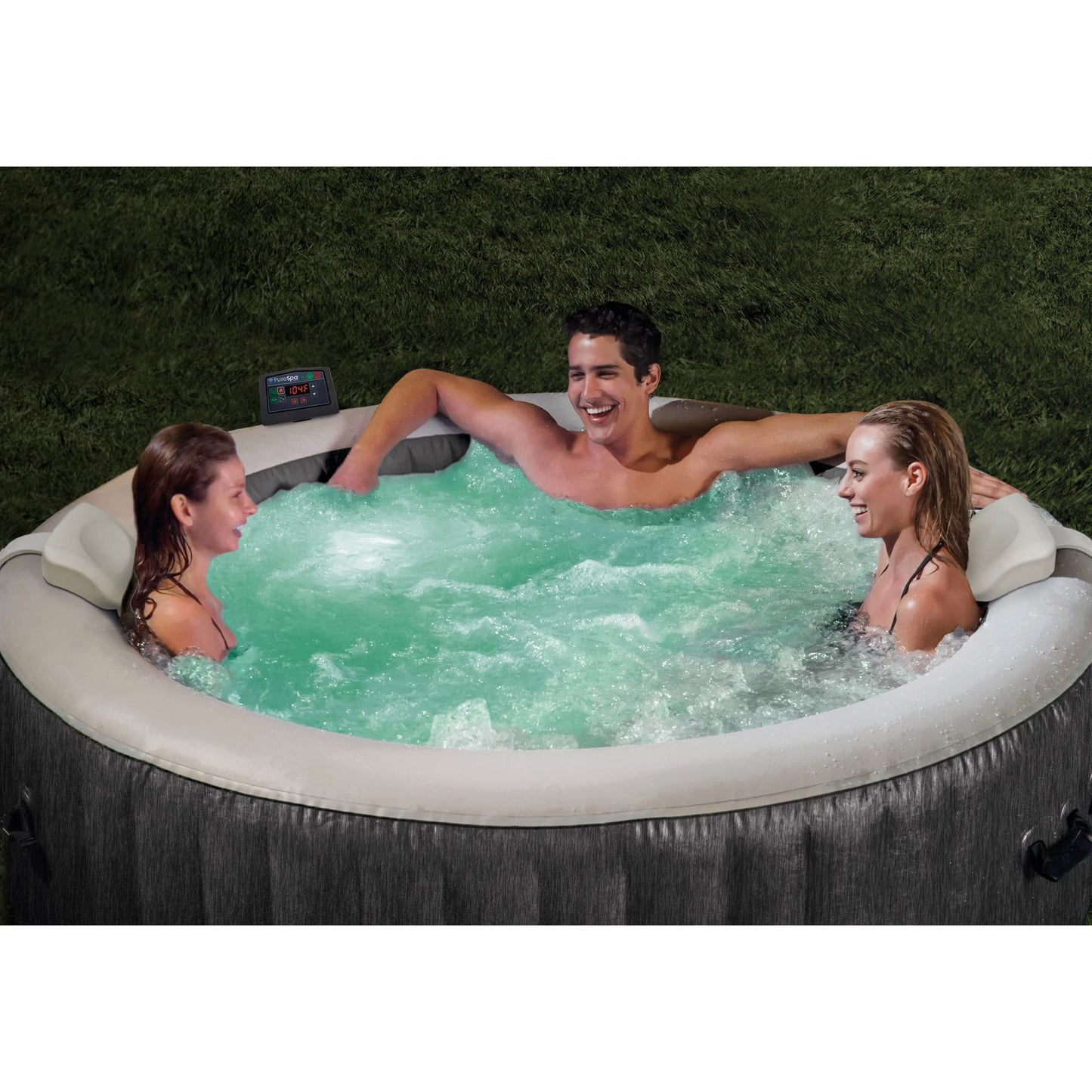 PureSpa™ Greywood Deluxe Inflatable Hot Tub Set - 6 Person