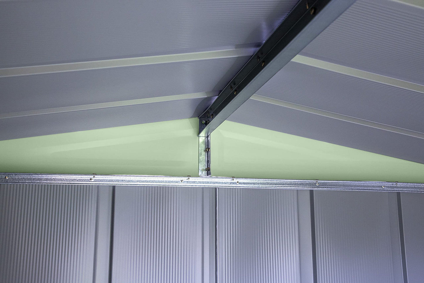 Arrow Shed Classic 6' x 7' Hangar de rangement extérieur cadenassable en acier, vert sauge 6' x 7'