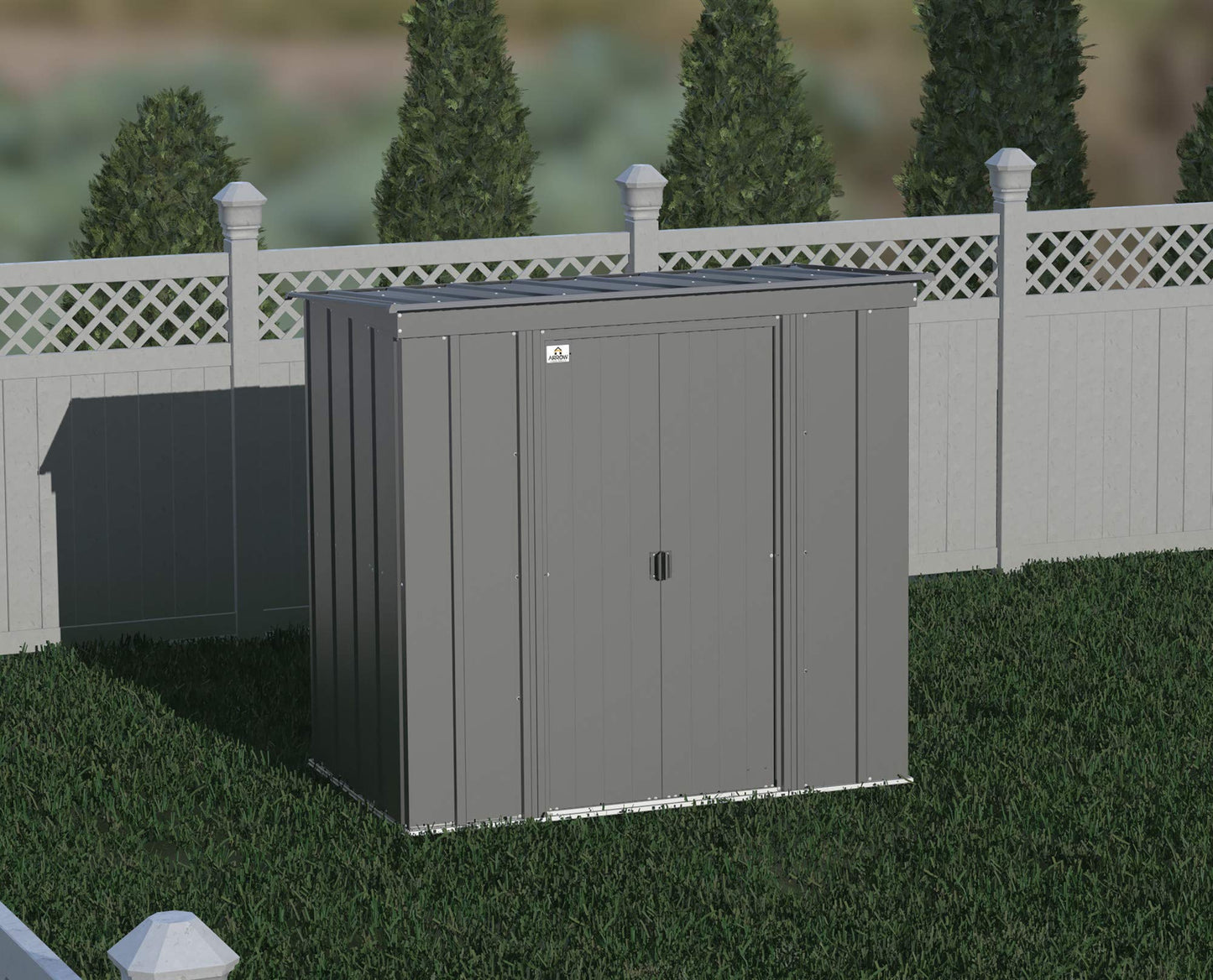 Arrow Shed Classic 6' x 4' Outdoor Padlockable Steel Storage Shed Building, Charcoal 6' x 4'
