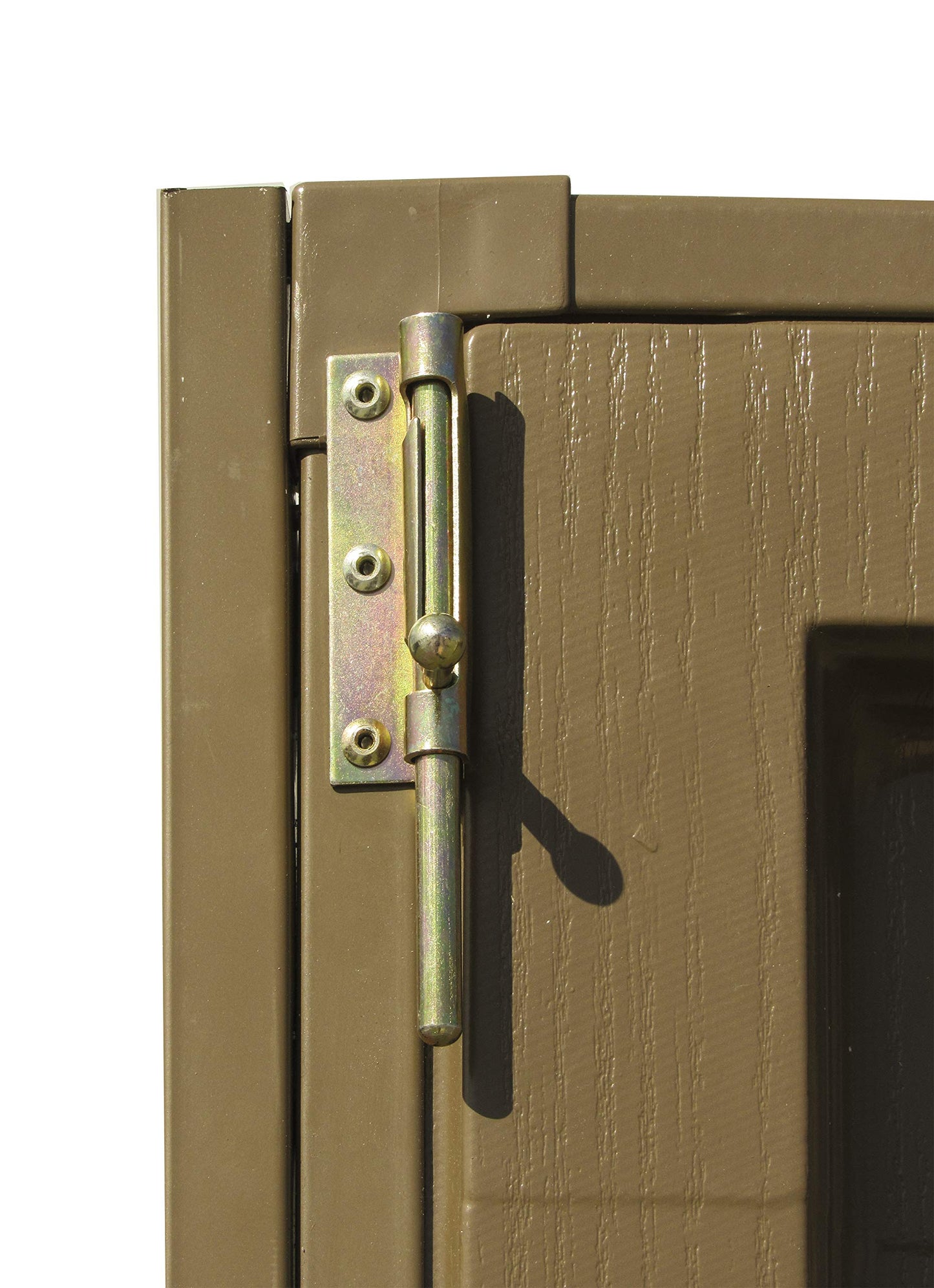 Duramax 0638801402145 Woodbridge Plus Abri de jardin en plastique 10,5 x 8 avec kit de fondation et fenêtre fixe - ivoire et marron - Garantie 15 ans, 10 x 8, marron et ivoire