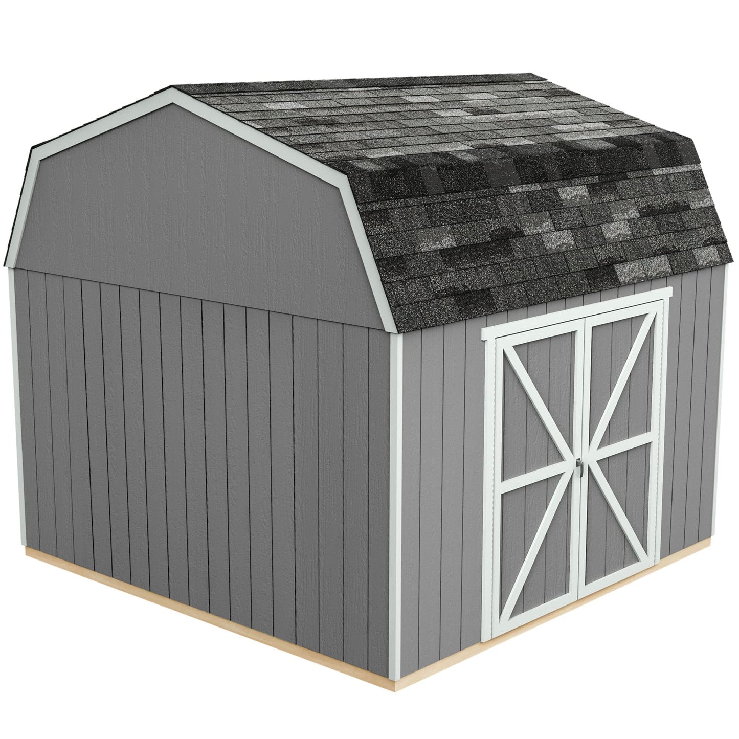 Handy Home Products Hudson Abri de rangement en bois à faire soi-même avec sol Marron 12 x 12 cm