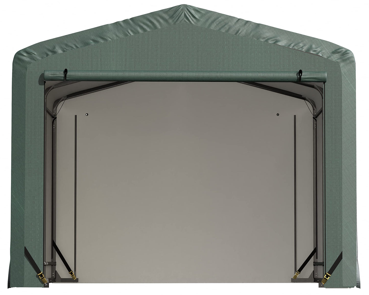 ShelterLogic ShelterTube Abri de garage et de stockage, 10' x 14' x 8', cadre en acier robuste, boîtier résistant au vent et à la neige, vert 10' x 14' x 8'