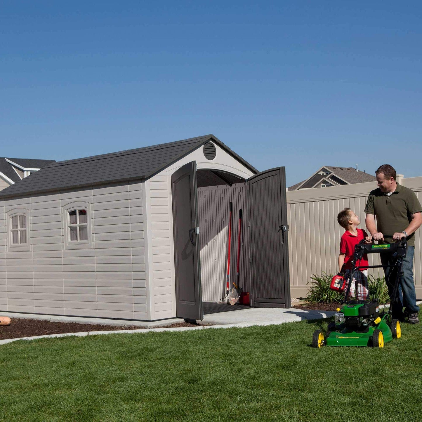 Lifetime 6402 Outdoor Storage Shed, 8 x 12.5 ft, Desert Sand
