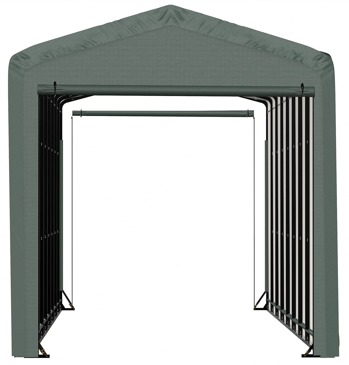ShelterLogic ShelterTube Abri de garage et de stockage, 14' x 40' x 16', cadre en acier robuste, boîtier résistant au vent et à la neige, vert 14' x 40' x 16'