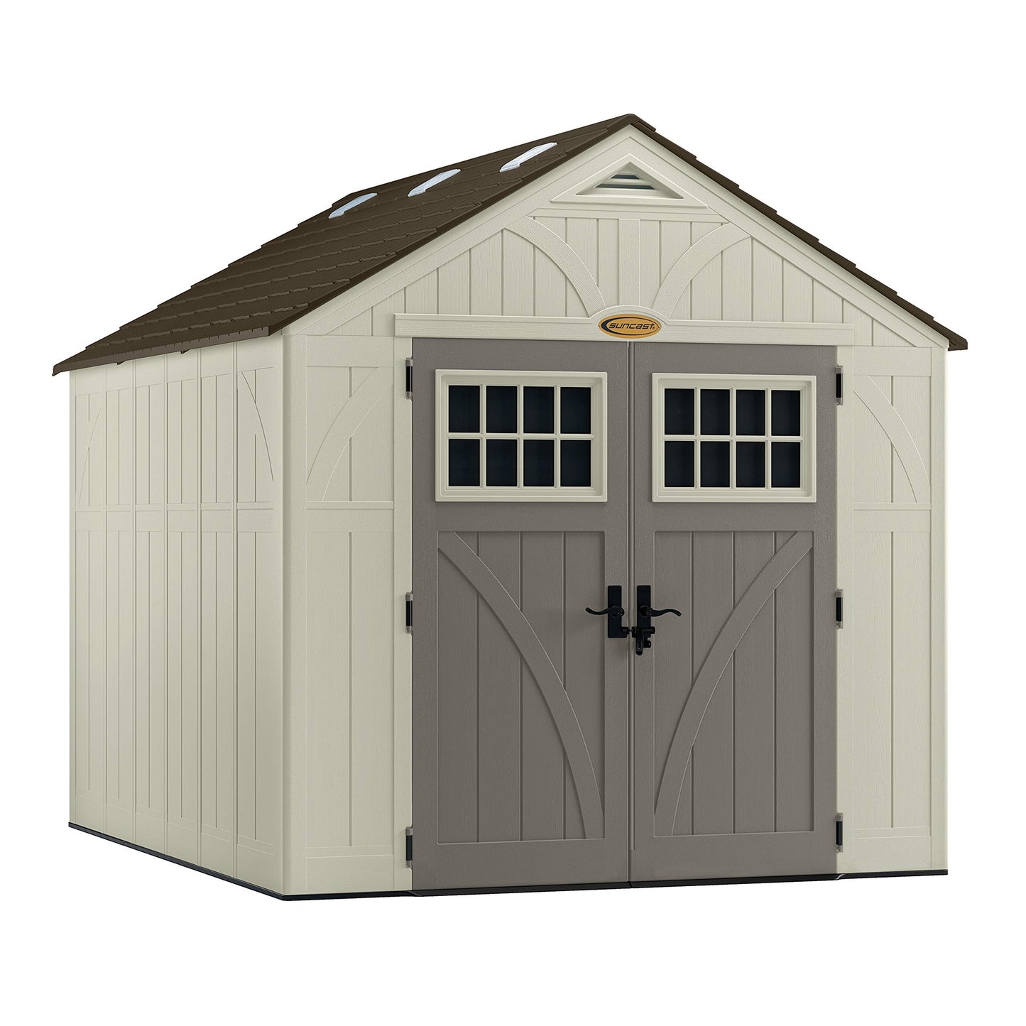 Suncast 8' x 10' Heavy-Duty Resin Tremont Storage Shed, Sand
