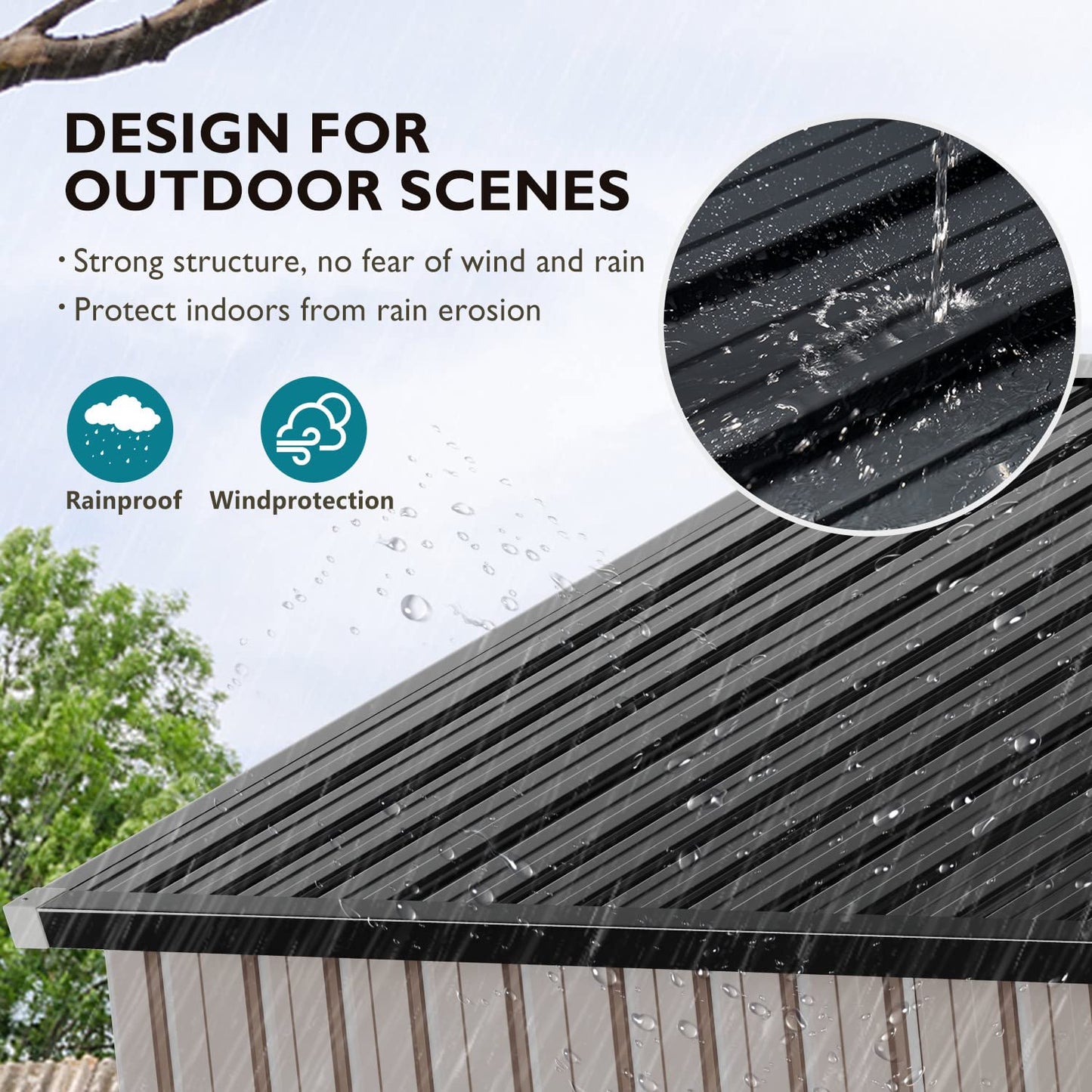 Breezestival Abri de rangement extérieur 2,4 x 3 m, abri à outils utilitaire en acier avec porte verrouillable et bouches d'aération, abri en métal galvanisé pour jardin, cour, terrasse, pelouse (8' x 10') 8 x 10'