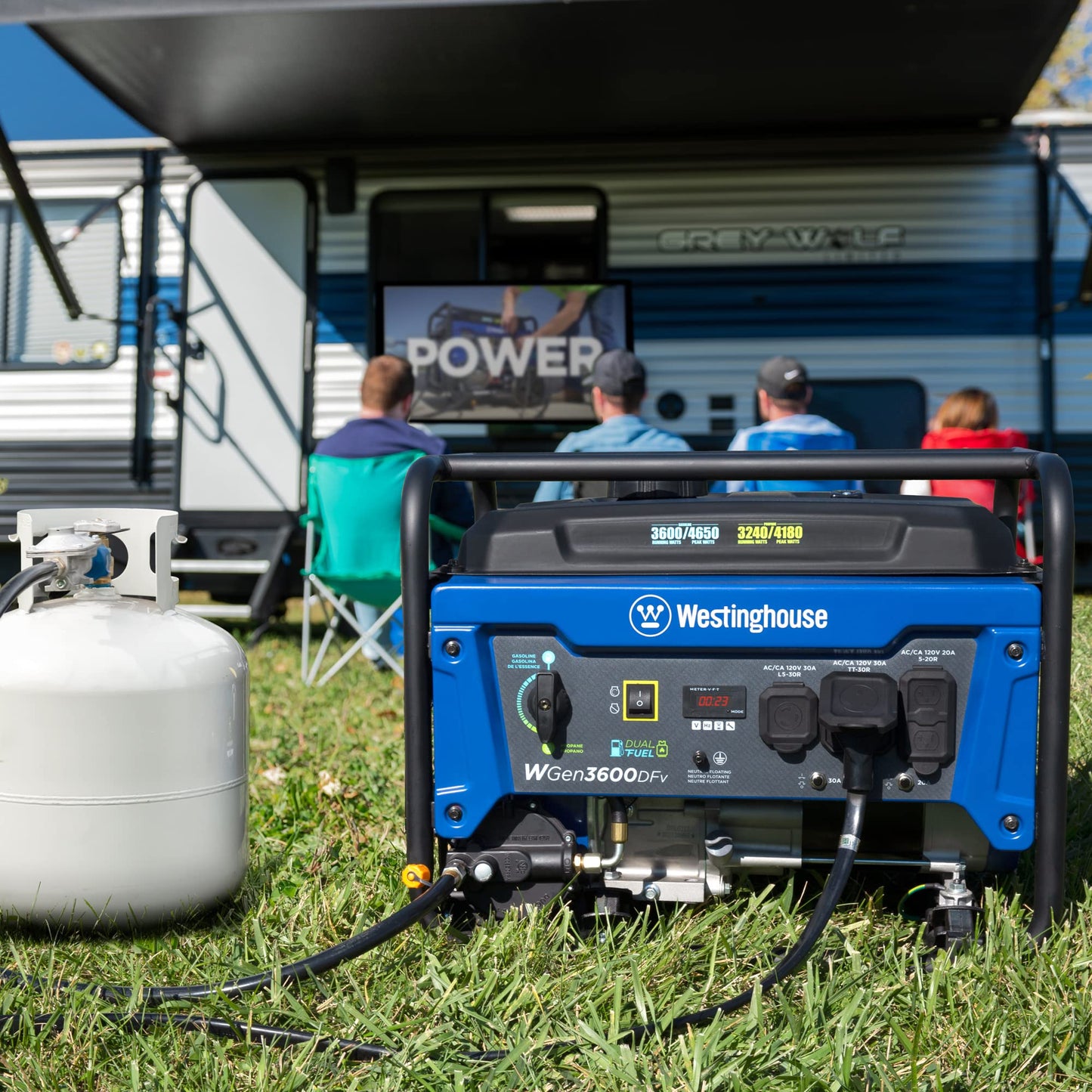 Westinghouse Outdoor Power Equipment WGen3600DFv 4650 Peak Watt Dual Fuel Portable Generator