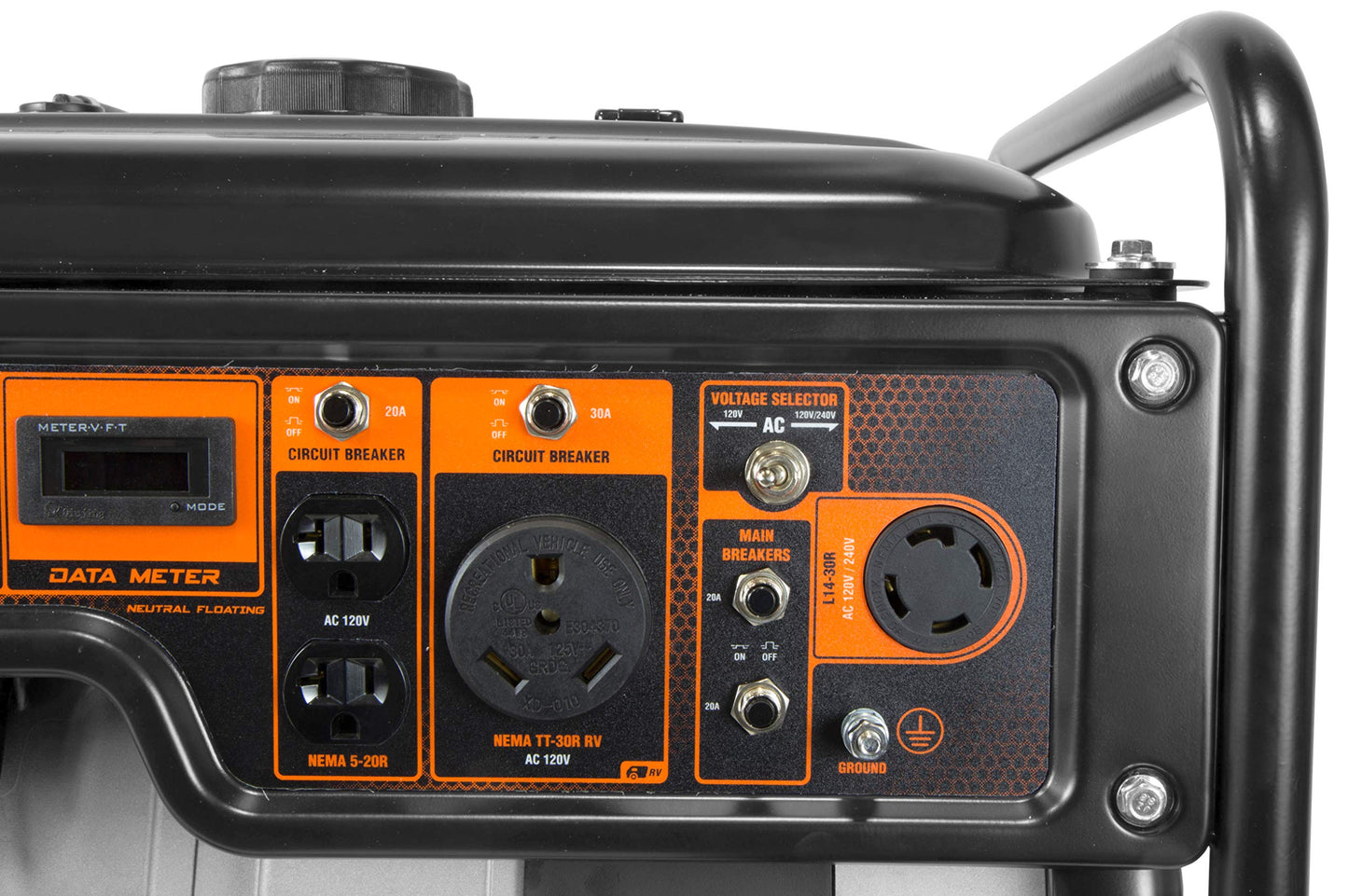 WEN 6000-Watt 120V/240V Generator, RV-Ready with Portable Wheel Kit (GN6000), Black 6000W + Single Fuel + Recoil Start