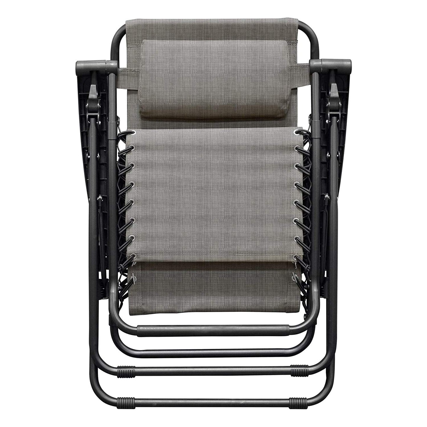 Caravan Sports Zero Gravity Outdoor Portable Folding Camping Lawn Deck Patio Pool Recliner Lounge Chair for Adults, Adjustable Headrest, Gray Grey