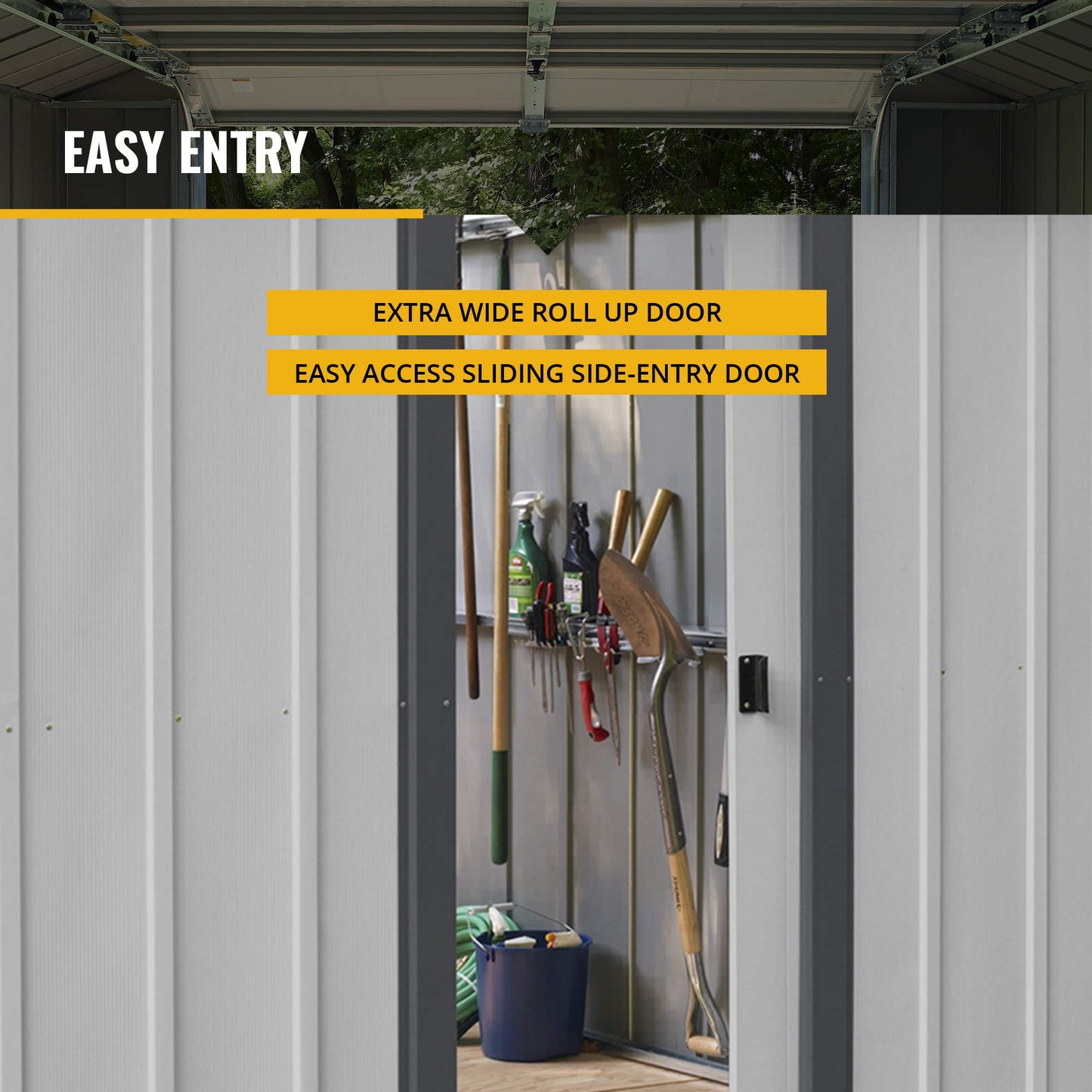 Arrow Shed 14' x 31' Garage Murryhill Murs extra hauts en acier galvanisé Hangar préfabriqué Bâtiment de stockage, 14' x 31', Gris flûte 14' x 31'