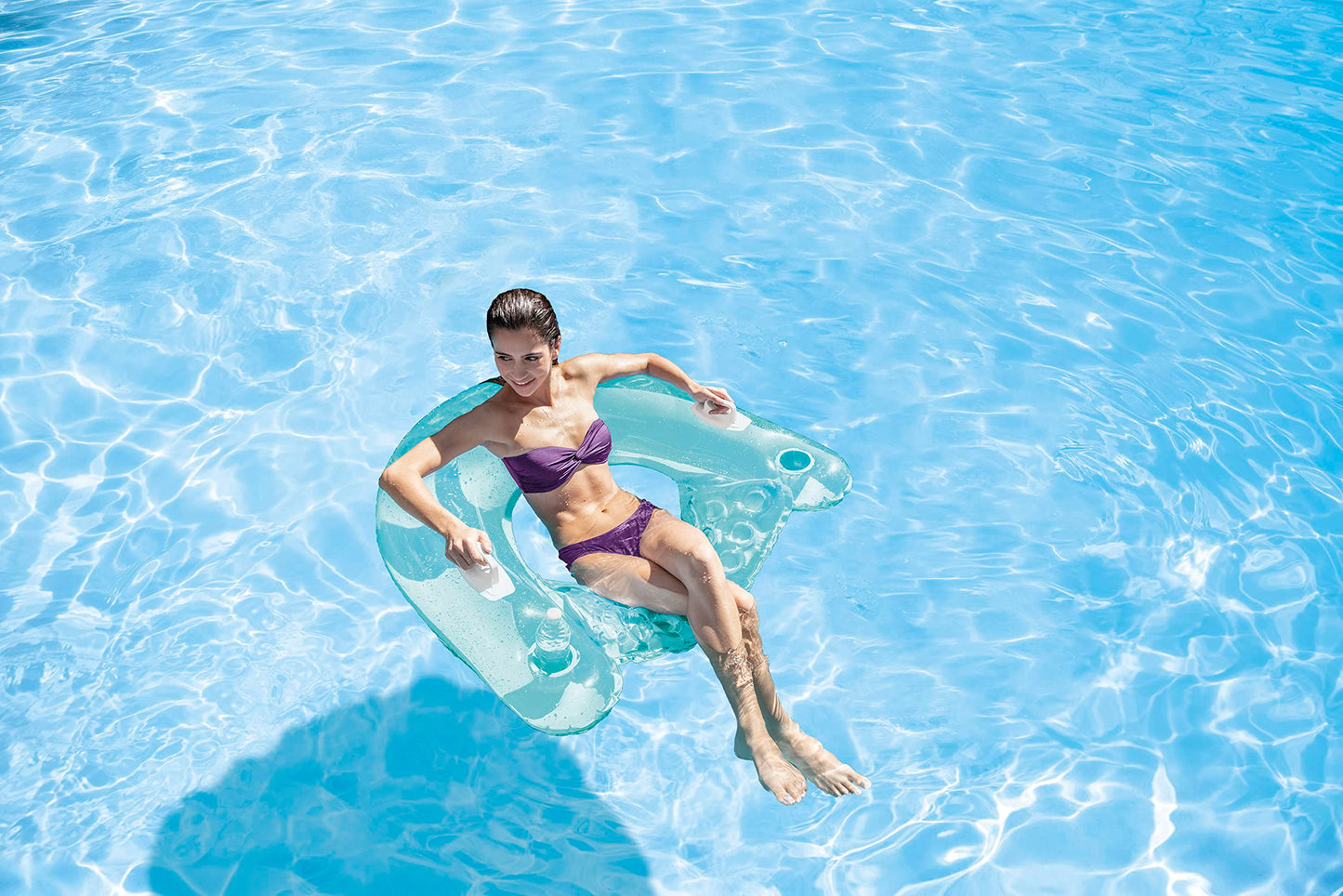 Intex Sit N Float Inflatable Lounge, 60" X 39", 1 Pack (Colors May Vary)