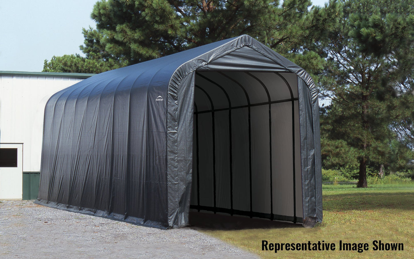 ShelterLogic Garage 16 x 44 x 16 Peak Standard Grey