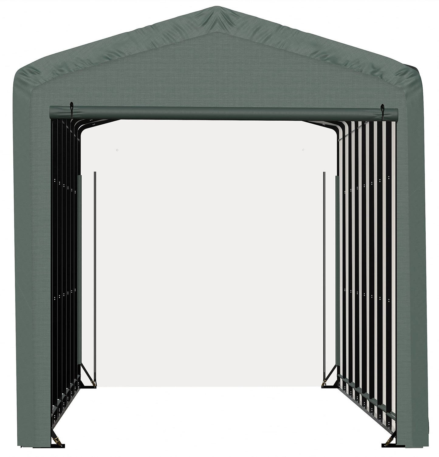 ShelterLogic ShelterTube Abri de garage et de stockage, 14' x 40' x 16', cadre en acier robuste, boîtier résistant au vent et à la neige, vert 14' x 40' x 16'