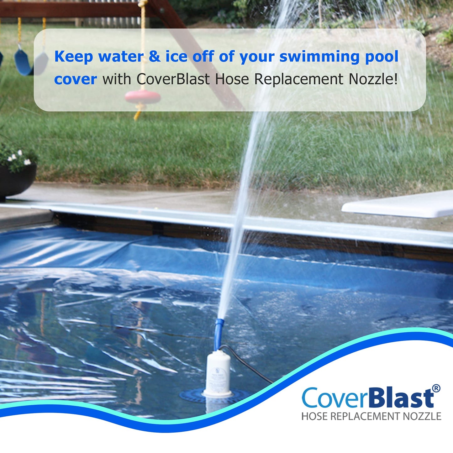 CoverBlast Pool Cover Pump Accessory - Easy-to-Install Hose Replacement Nozzle for Pool Pump 1 Pack Original version