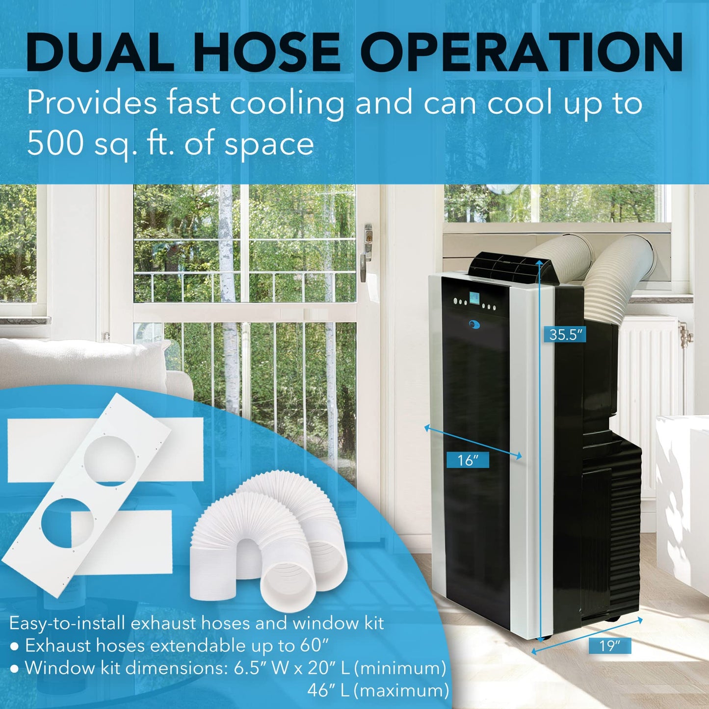 Whynter ARC-14S 14,000 BTU Dual Hose Portable Air Conditioner