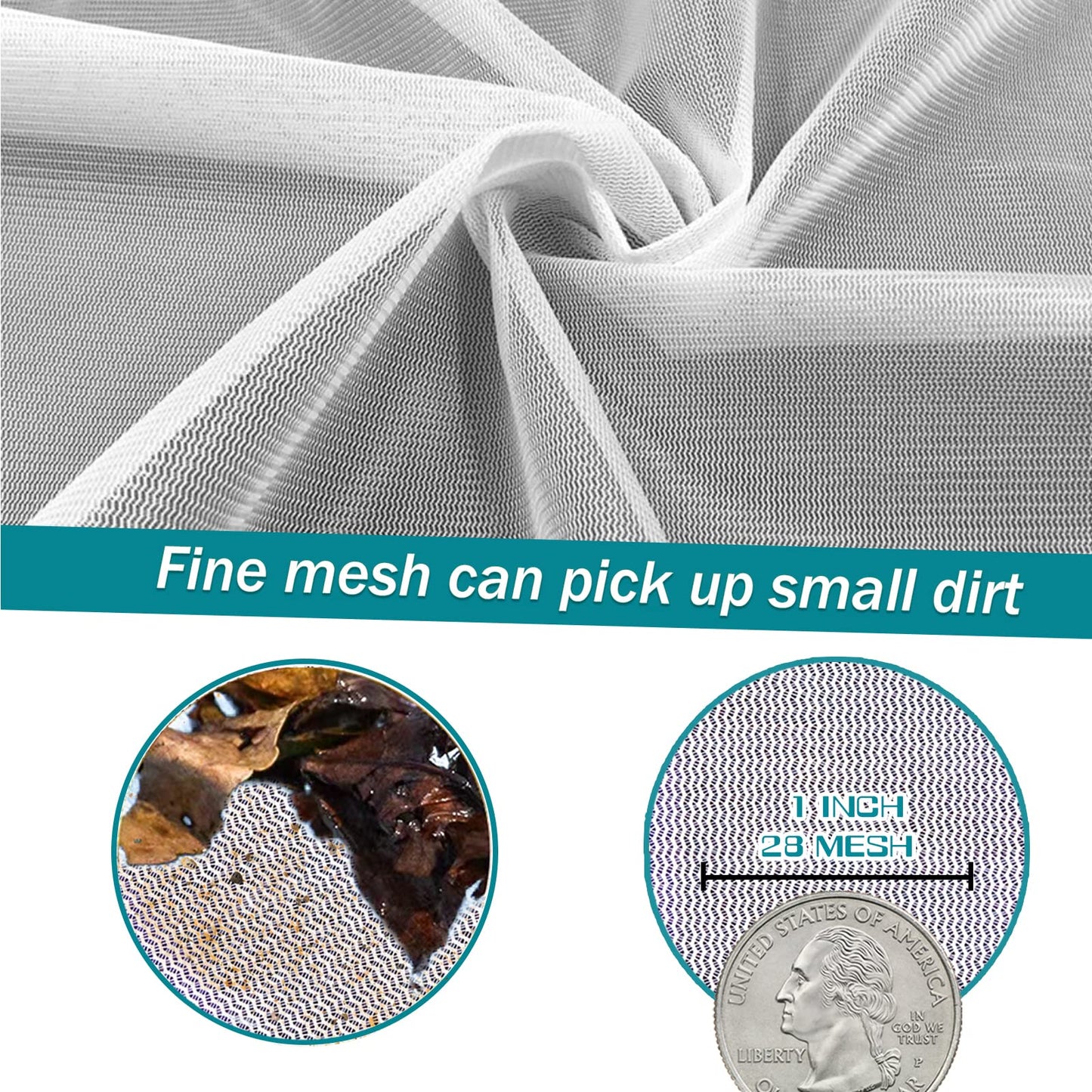 POOLWHALE Professional Pool Skimmer Net, Heavy Duty Swimming Leaf Rake Cleaning Tool with Deep Fine Nylon Mesh Net Bag - Fast Cleaning,Easy Scoop Edge,Debris Pickup Removal Pool Rake