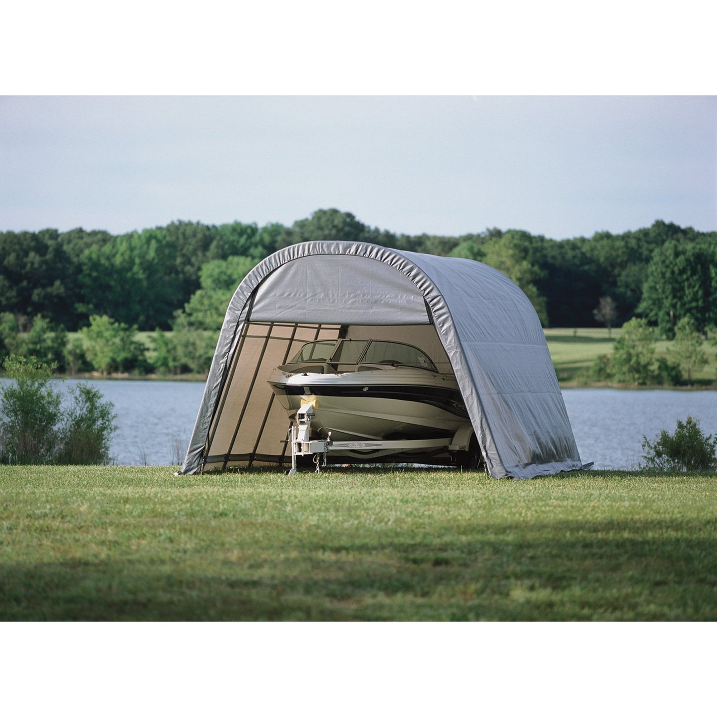 ShelterLogic 71332 Grey 12'x20'x8' Round Style Shelter 12'x20'x8' Gray