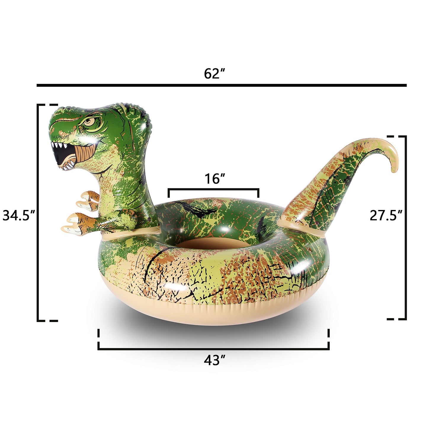FindUWill 62'' Dinosaur Pool Floats, Inflatable Pool Floaties Swimming Rings Tube Pool Float Summer Beach Toys for Adults and Kids