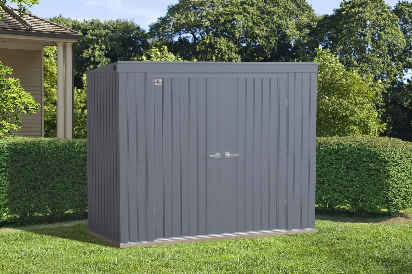 Arrow Shed Elite Hangar de rangement extérieur verrouillable en acier avec toit en pente Anthracite 2,4 x 1,2 m