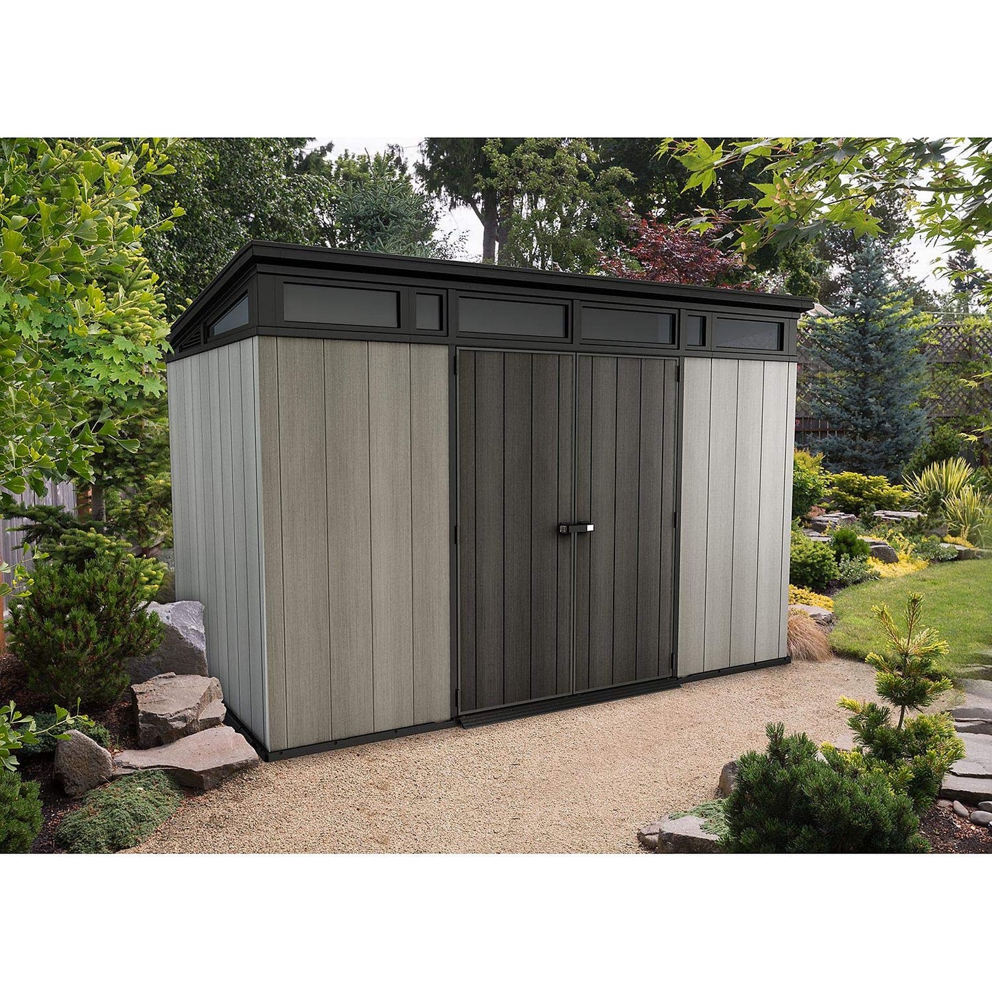 Abri de rangement personnalisable en acier allié Artisan, 11' x 7', gris