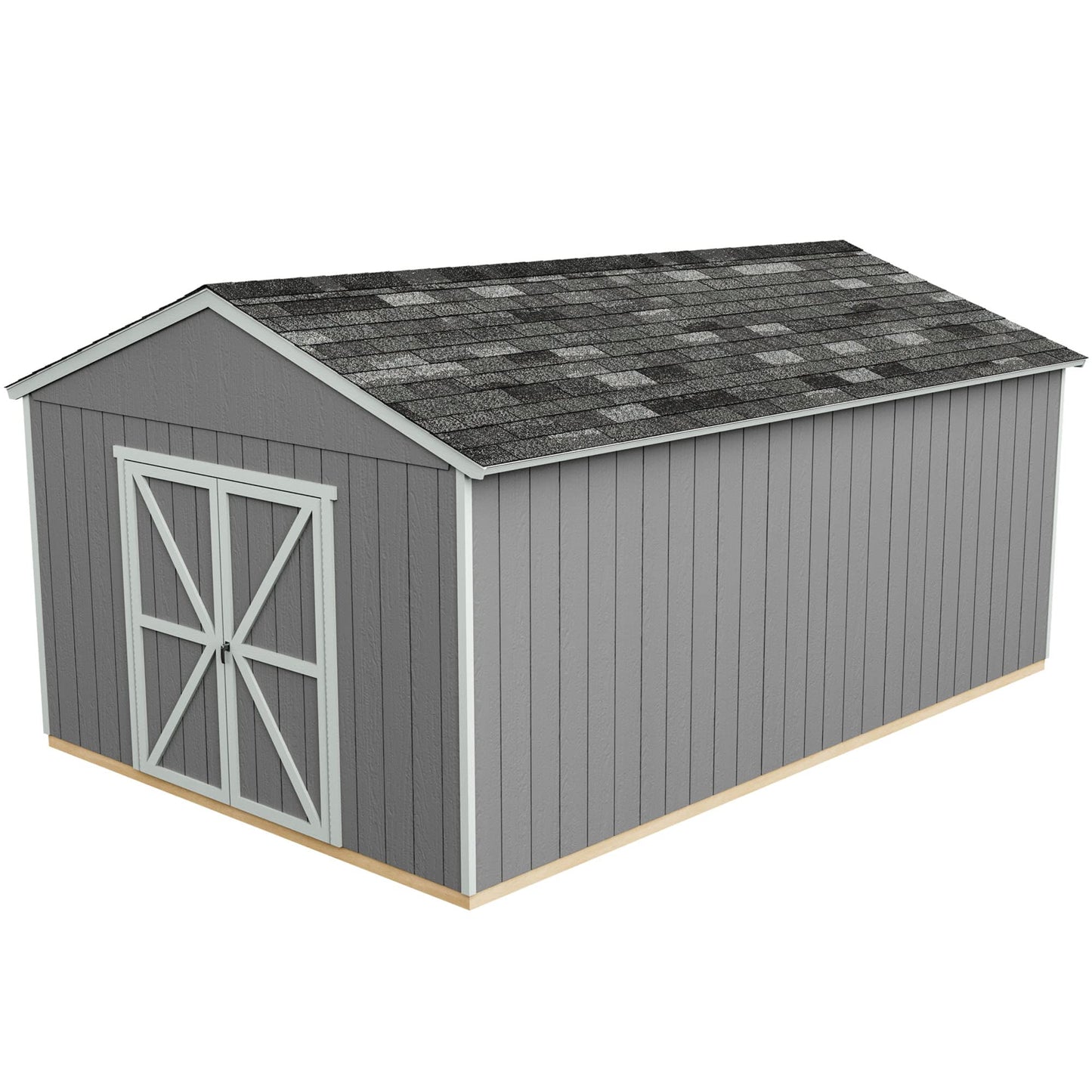 Handy Home Products Abri de rangement en bois à faire soi-même Astoria 12 x 20 marron sans sol