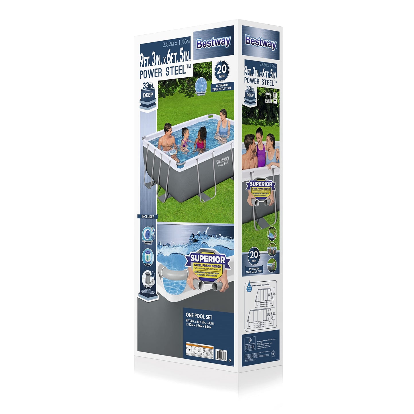Bestway: Power Steel 9'3" x 6'5" x 33" Above Ground Pool Set