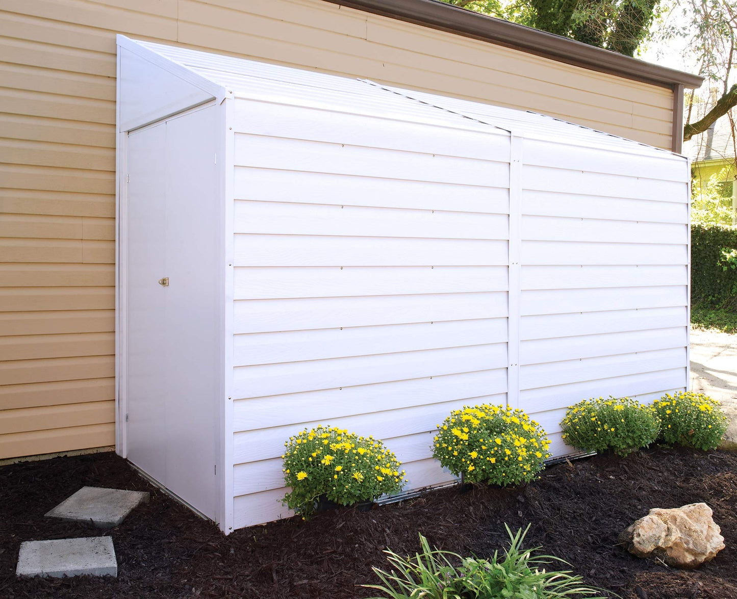 Arrow Shed Yardsaver Hangar de rangement compact en acier galvanisé avec toit en appentis, 4' x 10' 4' x 10'