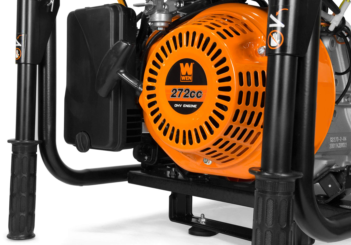 WEN 6000-Watt 120V/240V Generator, RV-Ready with Portable Wheel Kit (GN6000), Black 6000W + Single Fuel + Recoil Start